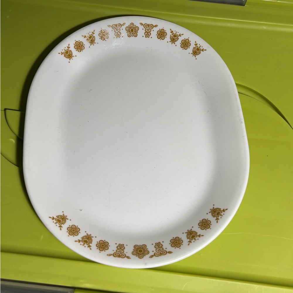 Large vintage Corelle Butterfly Gold serving platter